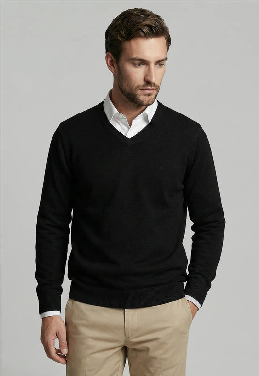 Sweater Hombre Arizona V-Neck Black