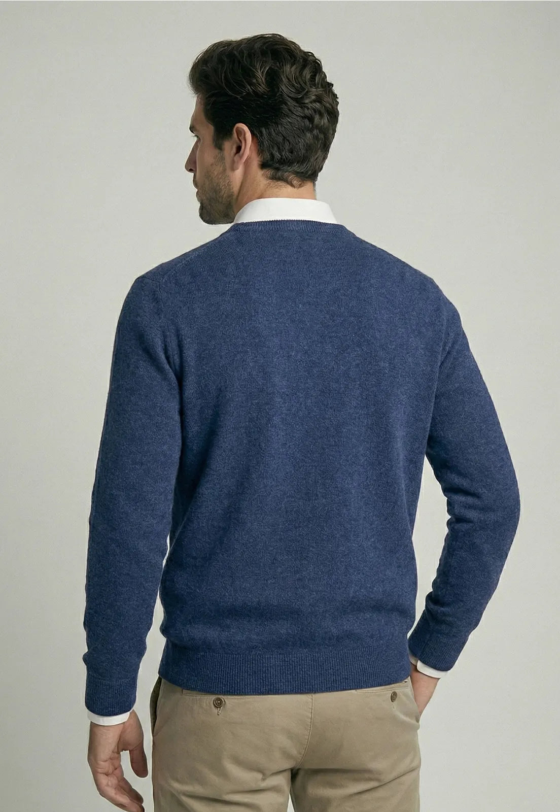 Sweater Hombre Atlanta V-Neck Indigo Melange