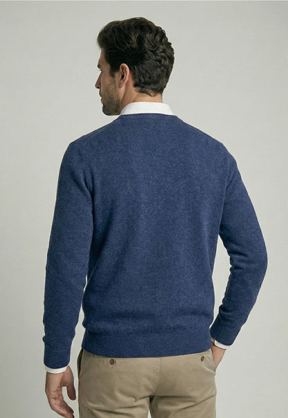 Sweater Hombre Atlanta V-Neck Indigo Melange