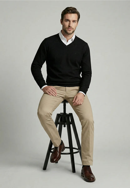 Sweater Hombre Arizona V-Neck Black