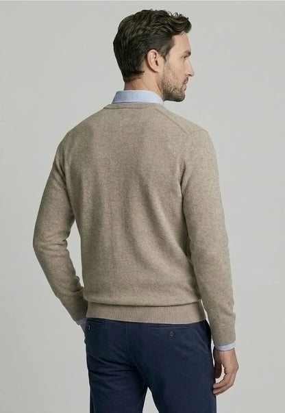 Sweater Hombre Atlanta V-Neck Dk Oyster Melange