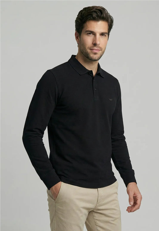 Poleras Hombre Básica Pique Black