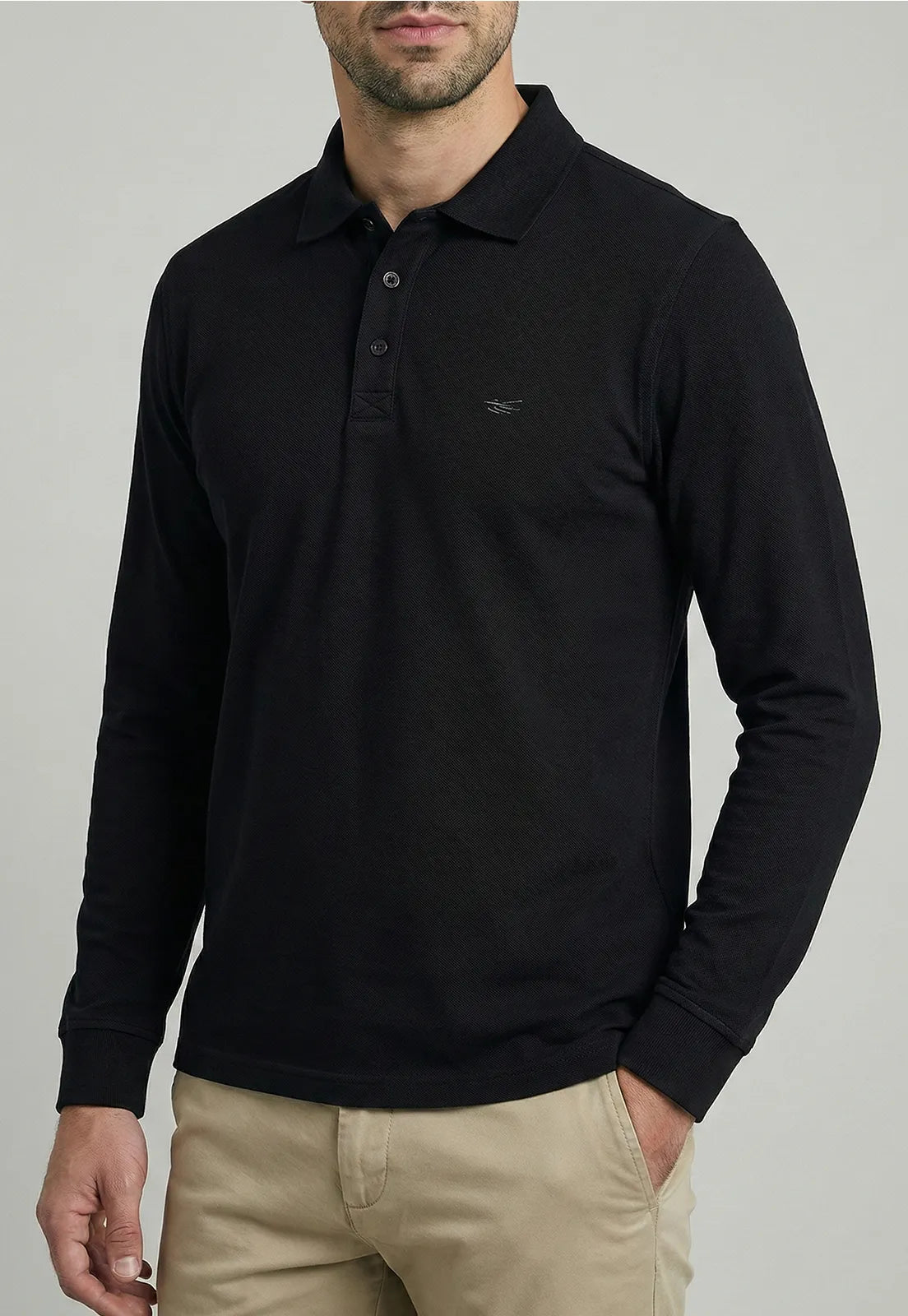 Poleras Hombre Básica Pique Black