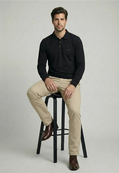 Poleras Hombre Básica Pique Black