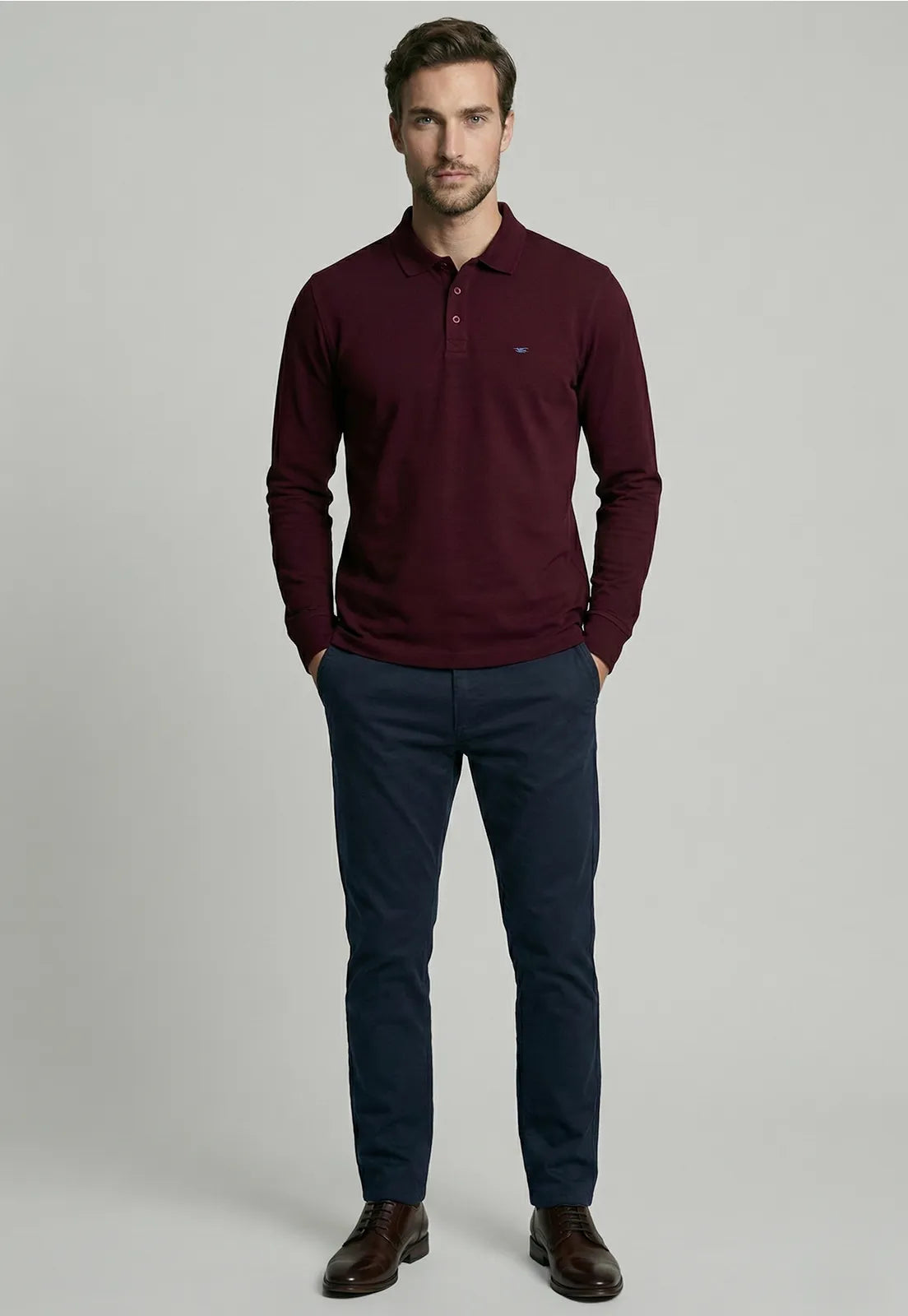 Poleras Hombre Básica Pique Plum