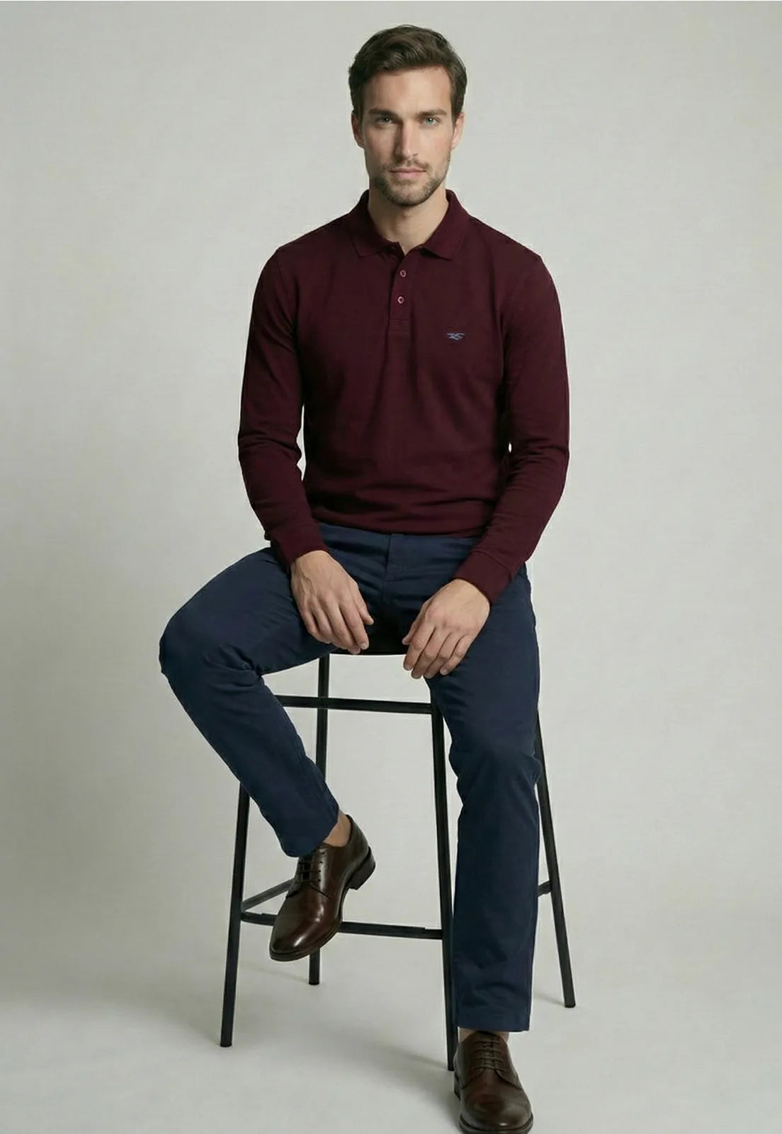 Poleras Hombre Básica Pique Plum