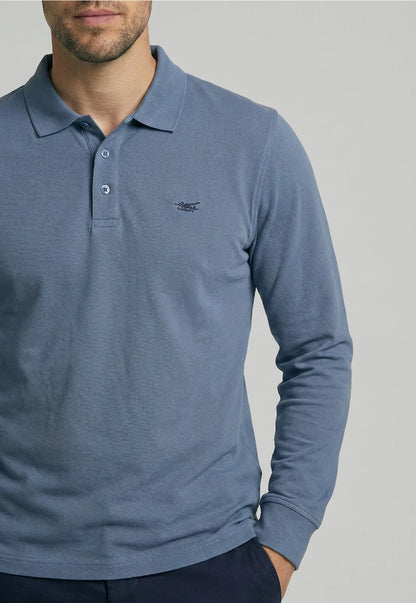 Poleras Hombre Basica Ml Pique Sky