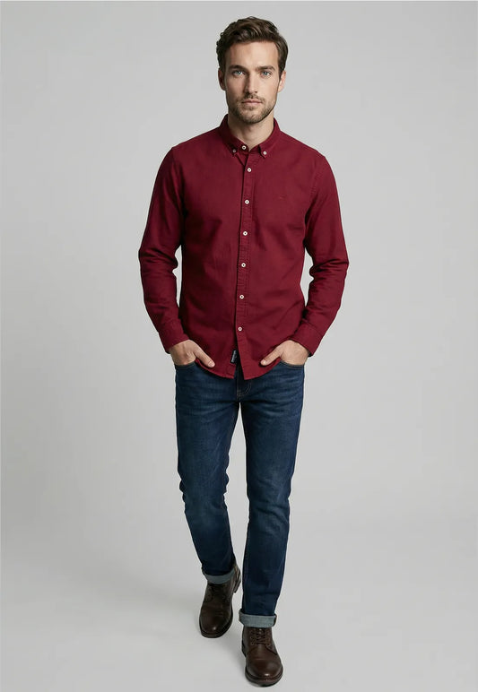Camisa Hombre Bolton Burgundy