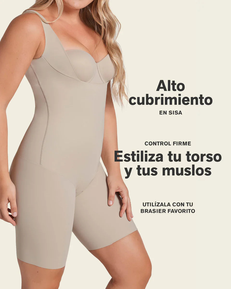 Body Mujer Busto Libre Ultraliviano De Control Fuerte Café Claro