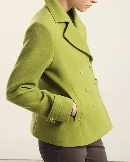 Chaqueta Mujer Cruzada Semi Recta Pistacho
