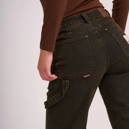 Jeans Mujer Carpenter Detalle Basta Café Oxidado