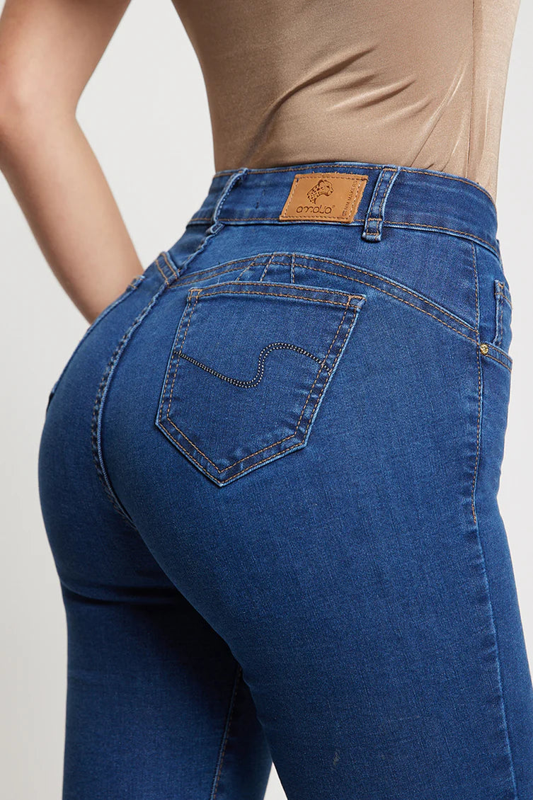 Jeans Mujer Tiro Alto Regular 3750 Azul
