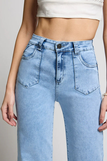 Jeans Mujer Wide Leg 5233 Celeste
