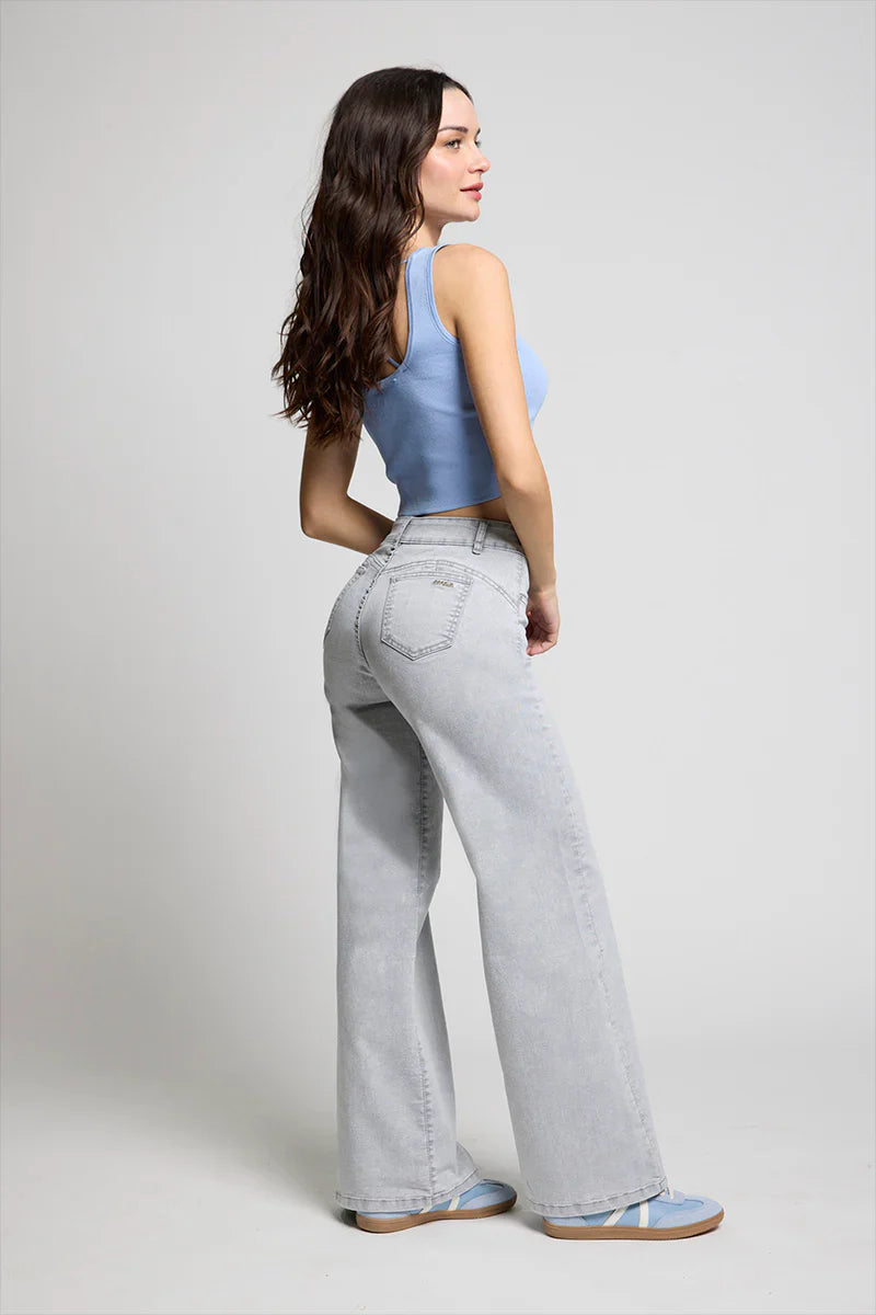 Jeans Mujer Wide Leg 5237 Gris