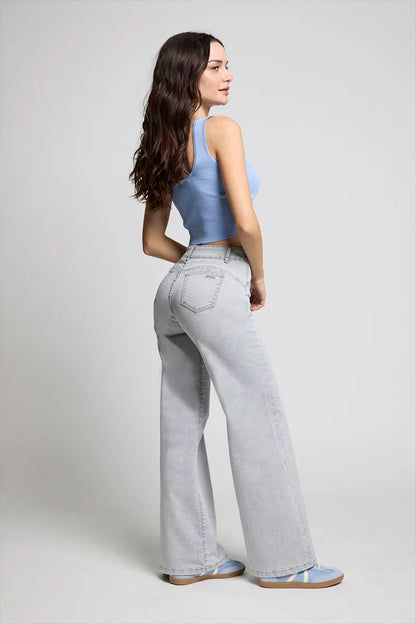 Jeans Mujer Wide Leg 5237 Gris