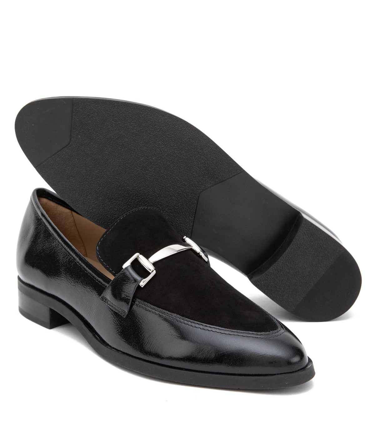 Mocasín Mujer Cruz Negro