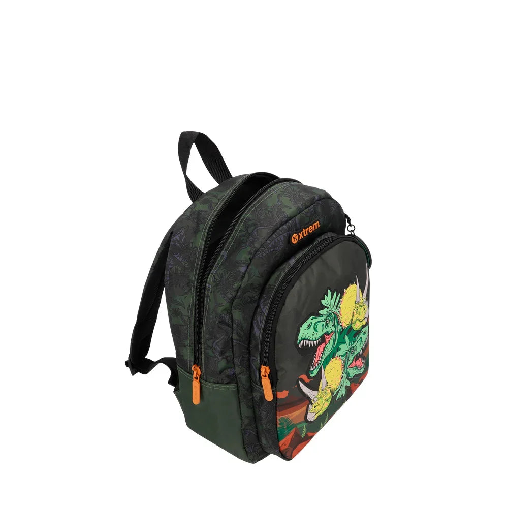 Mochila Escolar Niño Kinder Dino Olive