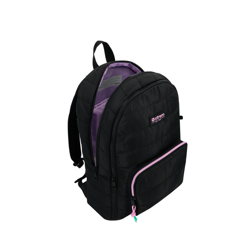 Mochila Para Notebook Mujer  14" Hamilton Negra-Lila