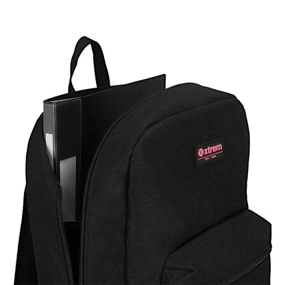 Mochila Triple Pack + Estuche + Lonchera Niña Negra-Rosada