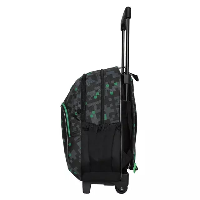 Mochila con Ruedas Infantil Niño Chips Gamer Negro Verde