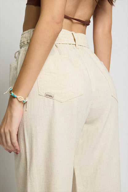 Pantalon Mujer Lino Organico 5257 Beige
