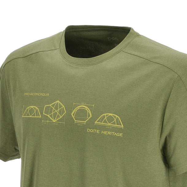 Polera Hombre Deportiva Manga Corta Tent Oliva