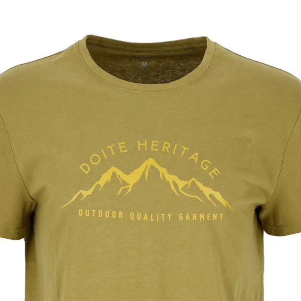 Polera Hombre Manga Corta Mountain Logo Oliva