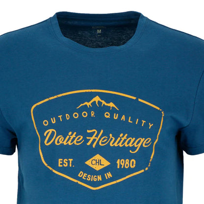 Polera Hombre de Algodon Manga Corta Insignia Azul