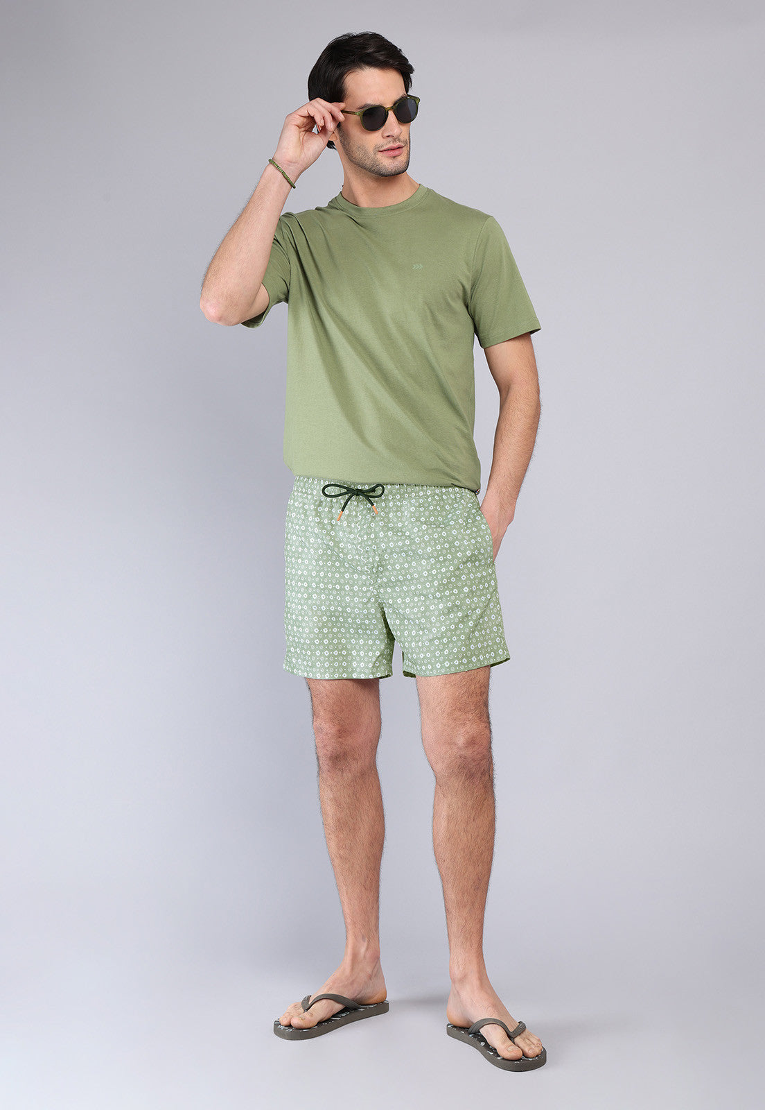 Short De Baño Hombre Print Verde