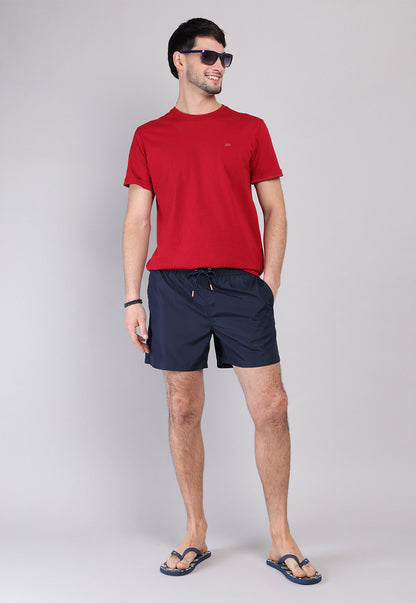 Short De Baño Liso Azul