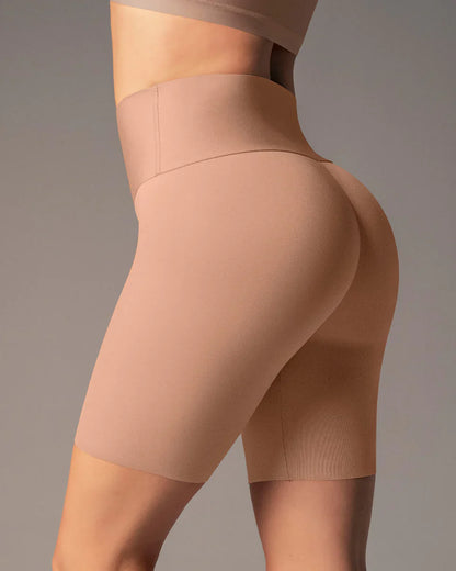 Short Mujer De Control Moderado Aspecto Invisible Con Fajón Antideslizante Café