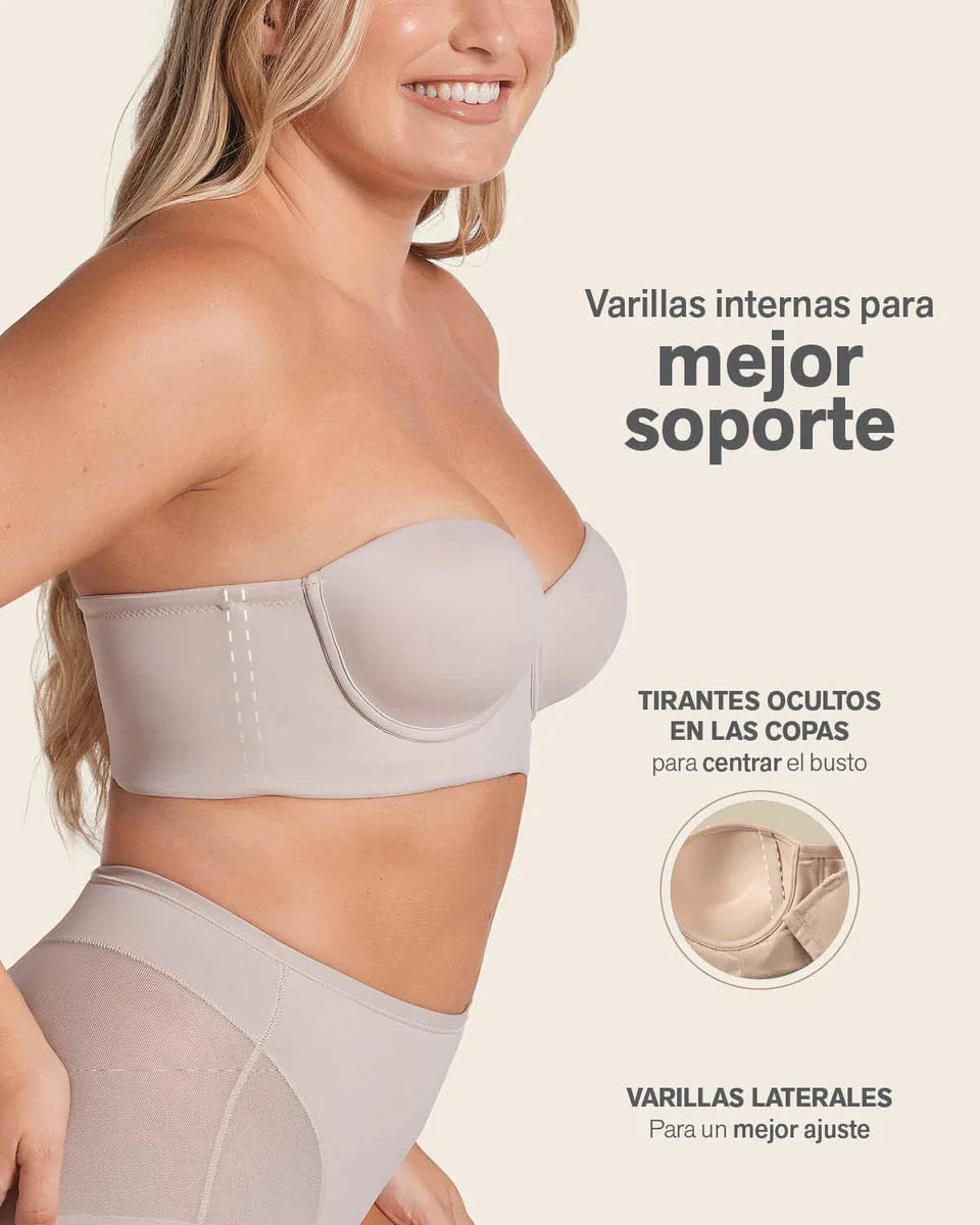Strapless Bustier 360° De Perfección Café Claro