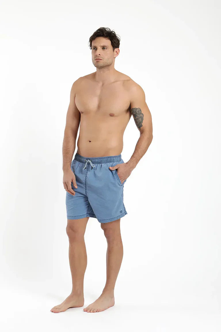 Traje De Baño Hombre Solid Azul