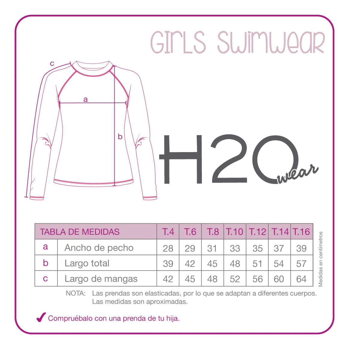 Traje de Baño Niña Polera UV50 M/Larga H2O Wear Calipso