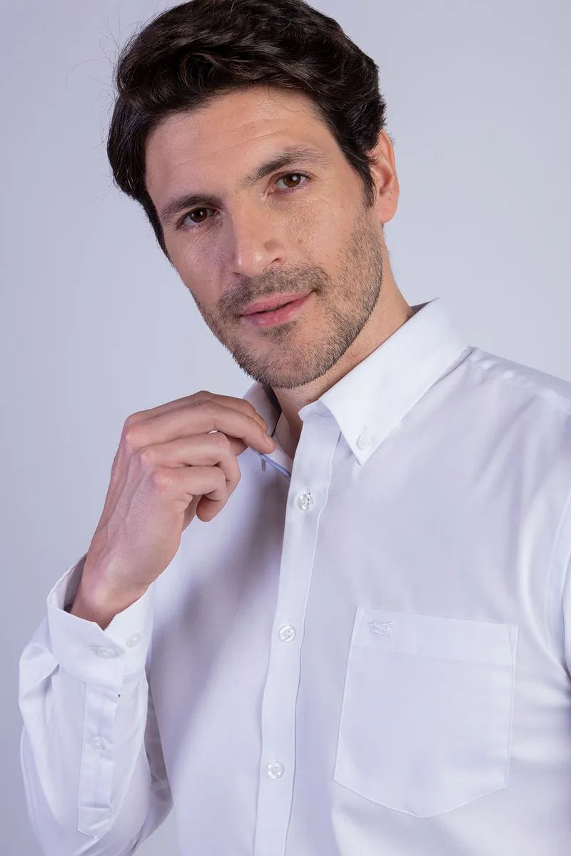 camisa-hombre-smart-casual-oxford-blanca