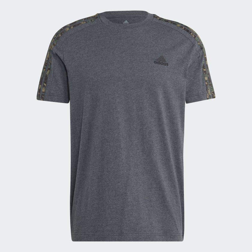 Polera Hombre Essentials 3 Tiras Tejido Jersey Dark Grey Heather