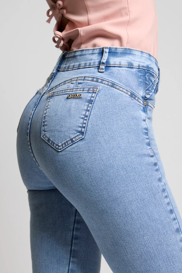 Jeans Mujer Flare 5241 Celeste