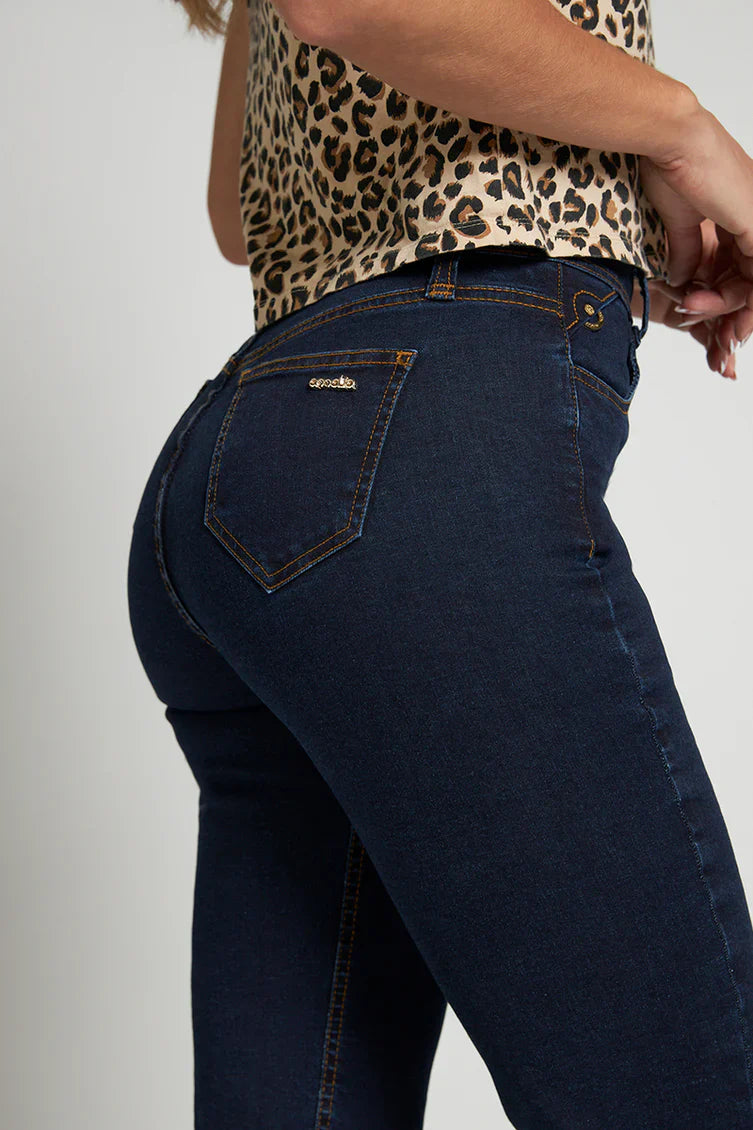 Jeans Mujer Mom Slim Push In 5031 Azul
