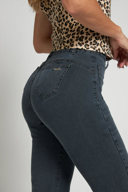 Jeans Mujer Tiro Alto Recto 5054 Gris