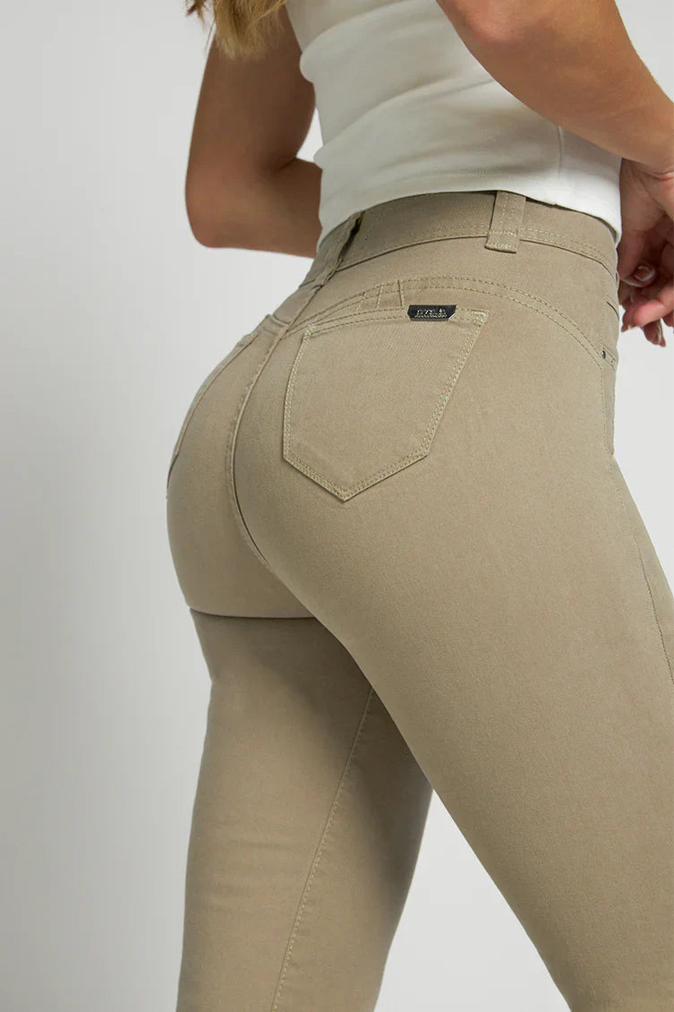 Jeans Mujer Tiro Alto Recto 5064 Kaki
