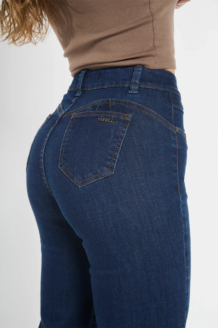 Jeans Mujer Tiro Alto Recto 5067 Azul
