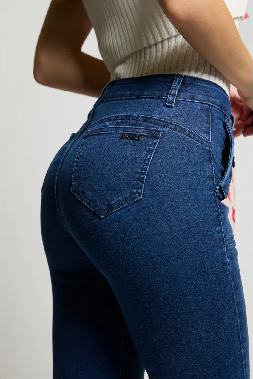 Jeans Mujer Tiro Alto Recto 5292 Azul