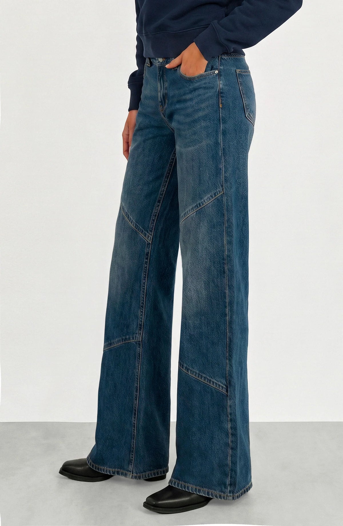 Pantalón Mujer Costuras Dark Blue