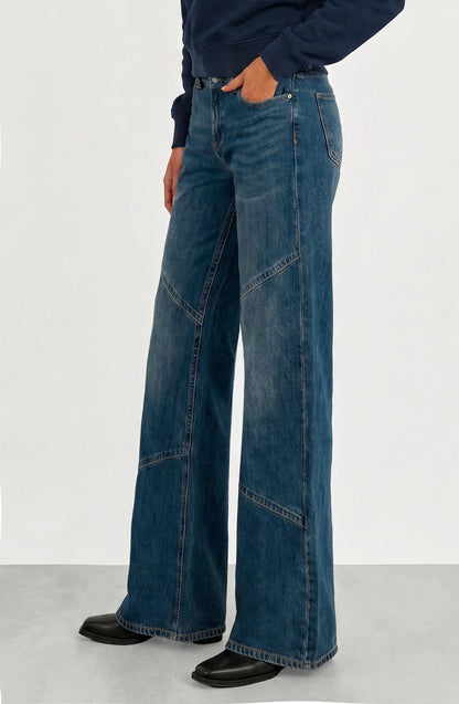 Pantalón Mujer Costuras Dark Blue