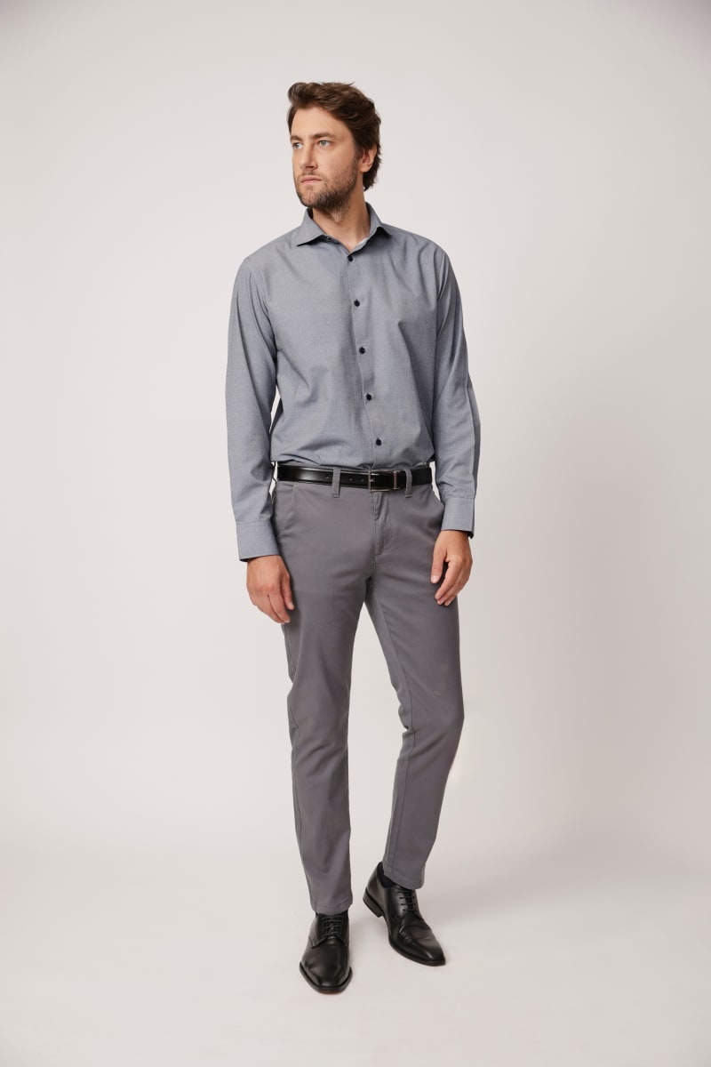 Pantalon Hombre Algodón Spandex Gris