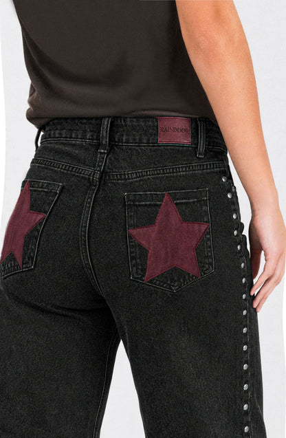 Pantalón Mujer Straight Estrella Black