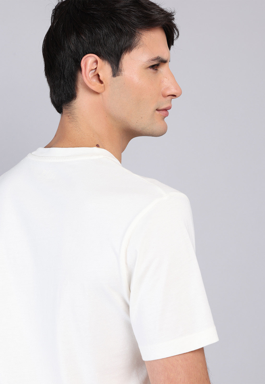 Polera Hombre Cuello Redondo Stone Wash Crudo