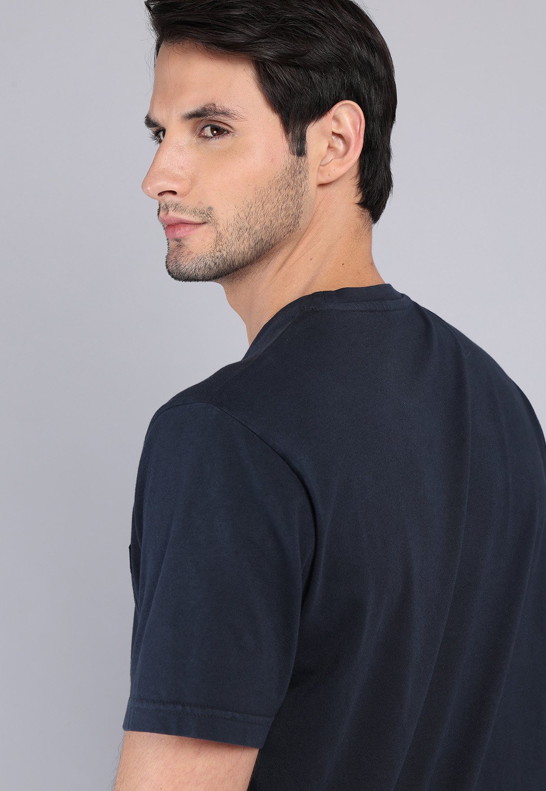 Polera Hombre Cuello Redondo Stone Wash Navi