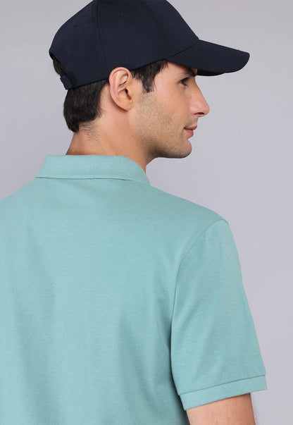 Polera Hombre Pique Manga Corta Aqua