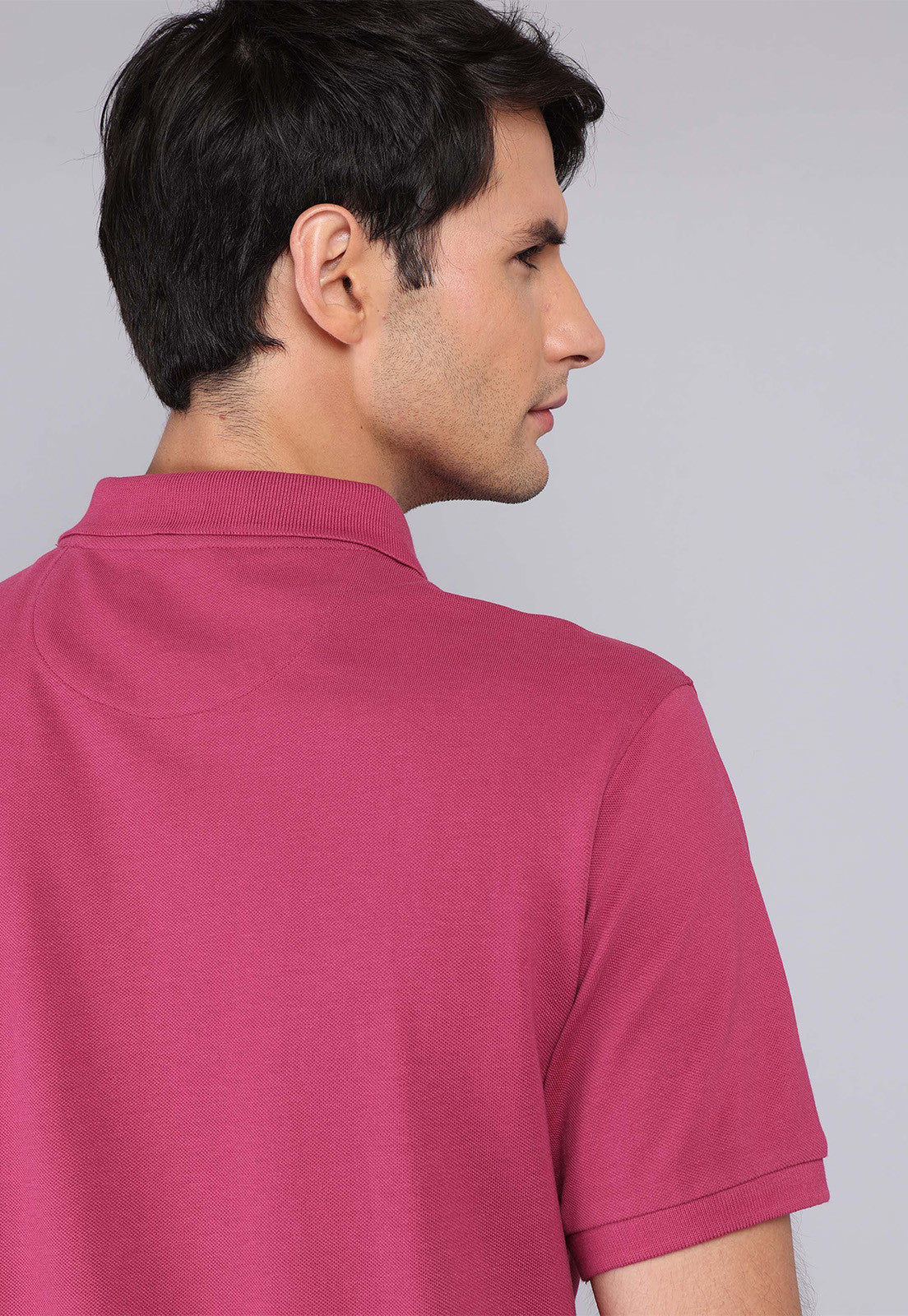 Polera Hombre Pique Manga Corta Guinda